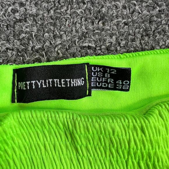 PRETTYLITTLETHING neon green 2 piece bikini set US Size 8 - Picture 2 of 6